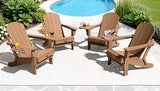 SERWALL Folding Adirondack Chair, Adirondack Chairs with 4 in 1 Multi-Functional Cup Holder, Wood-Like Patio Chair - Photo 2