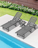 SERWALL Folding Outdoor Side Table Set of 2, Portable Adirondack Side Table, Gray - Photo 10