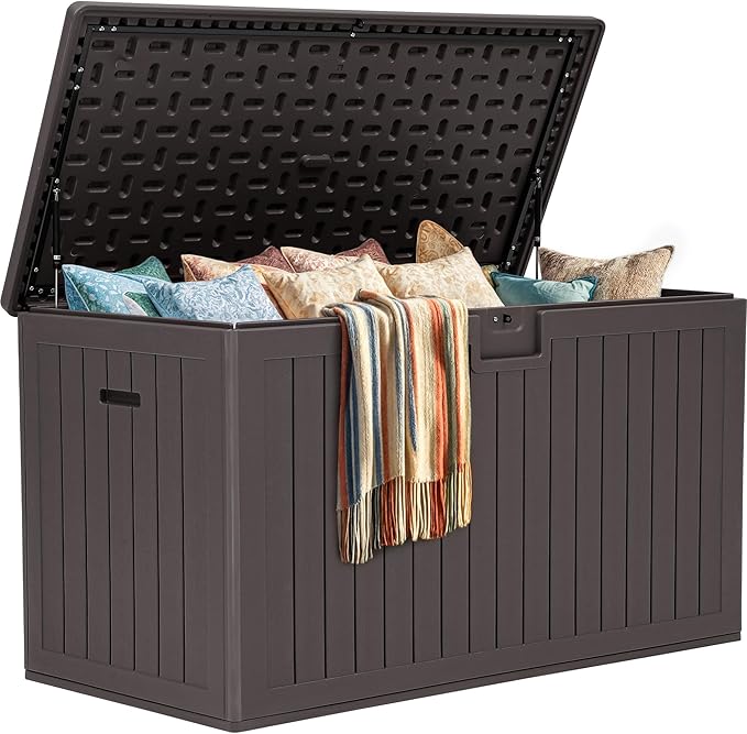 YITAHOME 220 Gallon Double-Wall Deck Box with Divider & Side Handles, Outdoor Large Storage for Patio Furniture Cushions - Photo 9