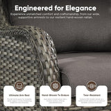 Belord 3 PCS Patio Furniture Set - Mixed Grey Wicker Swivel Rocking Chair Set with Side Table - Photo 5