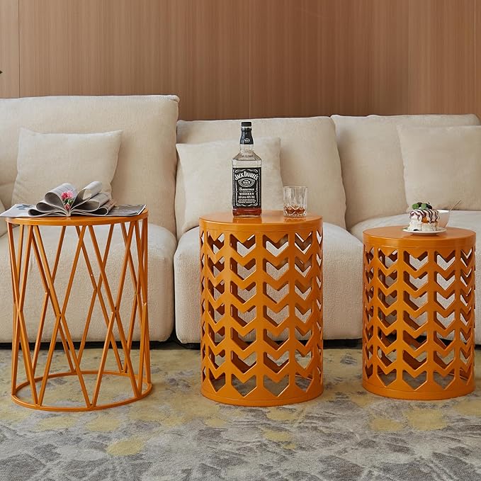 Y&M Set of 3 Stacking Coffee Table for Living Room, Patio Side Table, Indoor End Tables for Bedroom - Photo 8