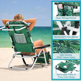 ABORON Tanning Chair with Face Hole, 5-Position Adjustable Reclining Beach Lounge Chair - Photo 9