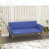 Tangkula Outdoor Convertible Sofa Daybed with Adjustable Armrests, PE Rattan Patio Couch Furniture with Thick Cushions - Photo 2