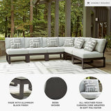 Signature Design by Ashley Beachloft Right-Arm Facing Casual 6-Piece Outdoor Sectional with Cushion and 6 Throw Pillows - Photo 3