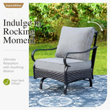Sophia & William Patio Furniture Set, 5 Piece Metal Outdoor Conversation Set with 3-Seater Outdoor Couch, 2 Sofa Chairs - Photo 2