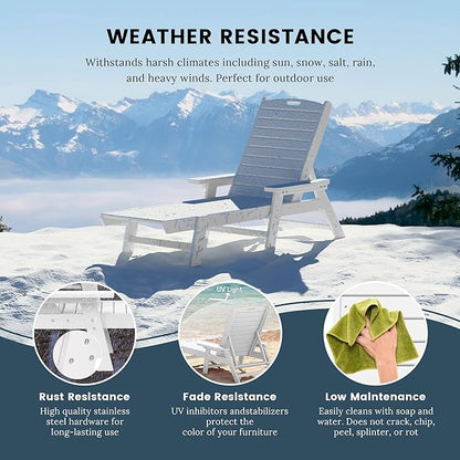 WO WESTIN OUTDOOR HDPE Laguna Poly Reclining Chaise Lounge, White