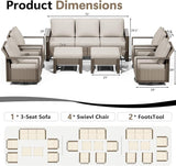 Outdoor Patio Furniture Set, 7 Piece Wicker Patio Conversation with Deep Seating, Thicken Cushions - Photo 2