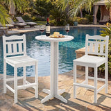 3-Piece Outdoor Bar Set, HDPE Adirondack Bar Height Chairs Set of 2 and Round Bar Table - Photo 7