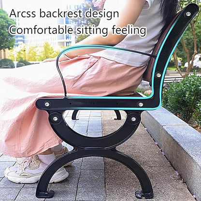Metal Garden Benches for Outdoors Front Porch Chairs Weatherproof Patio Bench with Cast Aluminum Frame for Backyard, Deck, Lawn, Poolside, Outdoor Furniture(150 * 52 * 72cm)