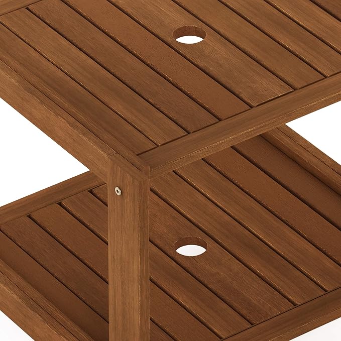 Furinno FG19840T Tioman Hardwood Mississippi Side Table, Natural - Photo 5