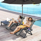 Outsunny Zero Gravity Chairs Set of 2, Reclining Folding Zero Gravity Lounge Chair - Photo 2