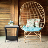 Bonnlo Outdoor Coffee Table, Small Garden Side Table with Glass Top and Shelf Underneath, Outside Patio Balcony - Photo 8