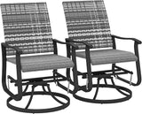 Outsunny Patio Glider Chair Set of 2, Wicker Rattan Outdoor Swivel Chair with Steel Frame, High Back, Armrests - Photo 1