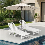 SERWALL Outdoor Chaise Lounge Set of 2 with 9FT Patio Umbrella - Photo 1