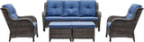 Rilyson Outdoor Furniture Set, 5-Piece Patio Rattan Wicker Sectional Sofa Set with 3-Seat Couch, 2 Armchairs - Photo 1