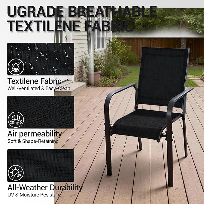 Patio Chairs Set of 4, Outdoor Dining Chairs Set of 4 - Photo 5