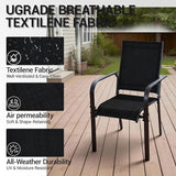 Patio Chairs Set of 8, Outdoor Dining Chairs High Back, All-Weather Padded Textilene Chair for Lawn Porch Garden - Photo 5