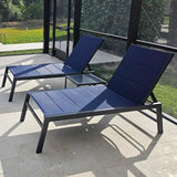 PURPLE LEAF Extra Large Outdoor Chaise Lounge 2 Pieces Aluminum Patio Lounge Chair with Wheels Reclining Chair for - Photo 3