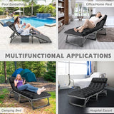 ABORON 2PK Oversized Chaise Lounge Chair, 5 Positions Padded Outdoor Tanning Chair - Photo 5