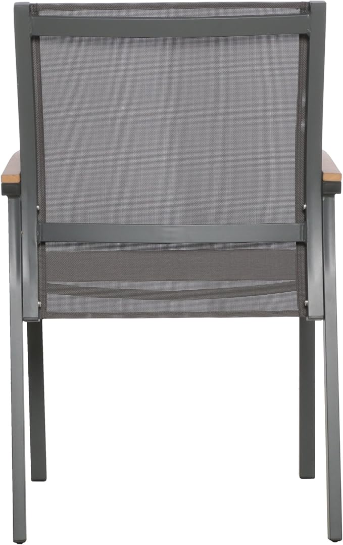 Christopher Knight Home Emma Outdoor Mesh and Aluminum Frame Dining Chair (Set of 2), Gray - Photo 9