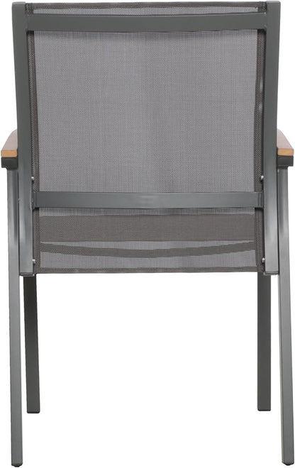 Christopher Knight Home Emma Outdoor Mesh and Aluminum Frame Dining Chair (Set of 2), Gray