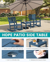 SERWALL Outdoor Rocking Chairs Set of 2 with Side Table, All-Weather HDPE 3 Piece Patio Furniture Set - Photo 8