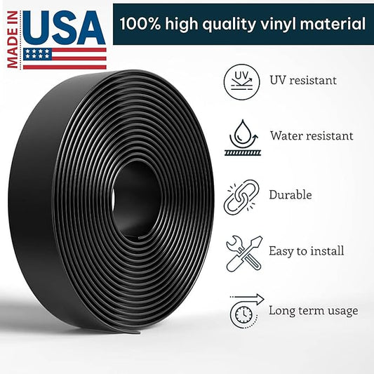 KOMORAX 2 Inch Wide, 50ft Long Vinyl Strap - Replacement Straps for Patio Chairs - Vinyl Strapping for Patio Furniture Repair - Durable Seat Repair Kit for Lawn Chairs, Outdoor Furniture (Black)