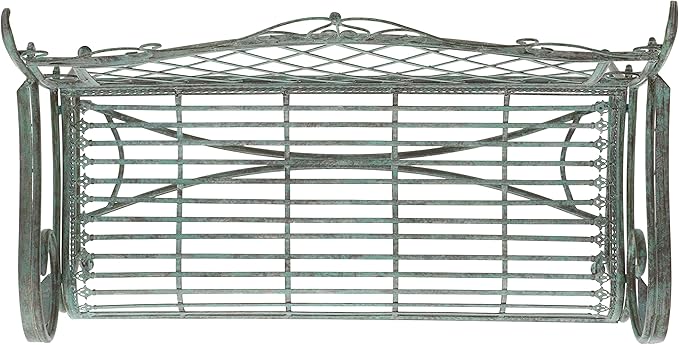 SAFAVIEH Outdoor Collection Abner Victorian Antique Dark Green Wrought Iron 46-inch Wide Garden Bench - Photo 6