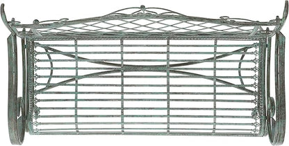 SAFAVIEH Outdoor Collection Abner Victorian Antique Dark Green Wrought Iron 46-inch Wide Garden Bench