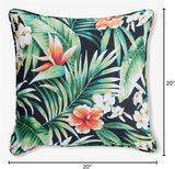 BrylaneHome 20" Square Throw Pillow - Patio & Outdoor - Water, Stain & Fade Resistant - Cypress Midnight - Photo 7