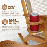 Balkene Home Outdoor Rocking Chair with Beverage Holder - Photo 4