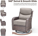 Swivel Patio Chairs sofa Set of 5 with 6" Thick Cushion - Wicker Outdoor Swivel Rocker Patio Chair - Photo 4