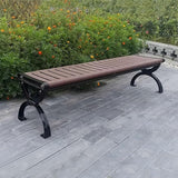 Outdoor Metal Garden Bench - Weather-Proof Park Furniture for Yard, Front Porch, and Pathway - Photo 1