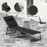 Outsunny Folding Chaise Lounge Chair Outdoor Tanning Chair with Side Table - Photo 5