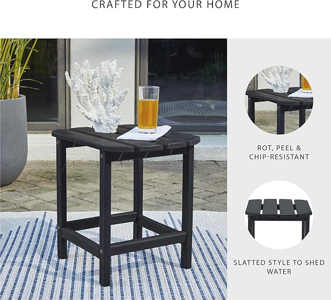 Signature Design by Ashley Sundown Treasure Modern Weather Resistant Outdoor End Table, Black - Photo 5
