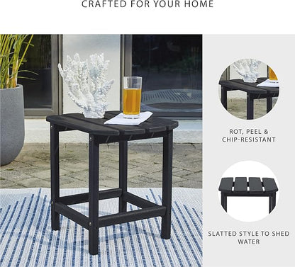Signature Design by Ashley Sundown Treasure Modern Weather Resistant Outdoor End Table, Black