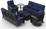 Joyside Wicker Patio Furniture Set, 7 Piece Outdoor Furniture Set with Thickened Cushions, High Back, Deep Seating - Photo 9