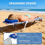 DoCred Heavy Duty Tanning Chair with Face Hole, Adjustable 5-Position Folding Chaise Lounge Chairs for Outside - Photo 6