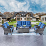Rilyson Wicker Patio Furniture Chairs Set - 8 Piece Rattan Outdoor Patio Sectional Conversation Sets with Sofa - Photo 7