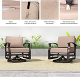Kurapika 1 Piece Patio Furniture Chair, Outdoor Aluminum Swivel Glider Rocker, Patio Bistro Set Rocking Chair for Porch - Photo 4