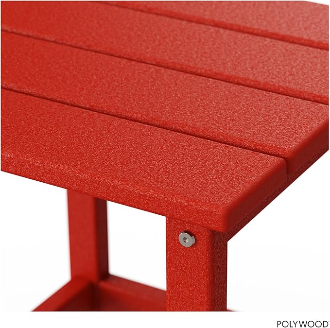 Polywood Long Island 18" Side Table, Sunset Red - Photo 6