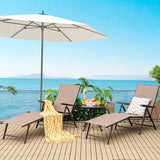 Giantex Patio Lounge Chair Foldable Chaise Lounger, Outdoor Sunbathing Chair W/ 5-Position Backrest, 2-Position Footrest - Photo 2