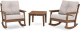 Polywood Vineyard 3-Piece Deep Seating Rocker Set (Teak/Dune Burlap) - Photo 1