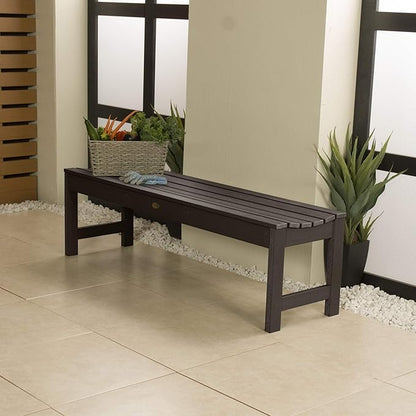 highwood Lehigh Picnic Garden Bench, 5 feet, Weathered Acorn