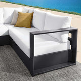 Modway Tahoe Aluminum 3-Piece Outdoor Patio Furniture Gray White - Photo 8