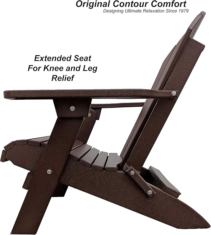 DuraWeather Poly® Classic King Size Folding Adirondack Chair (Chocolate Brown)