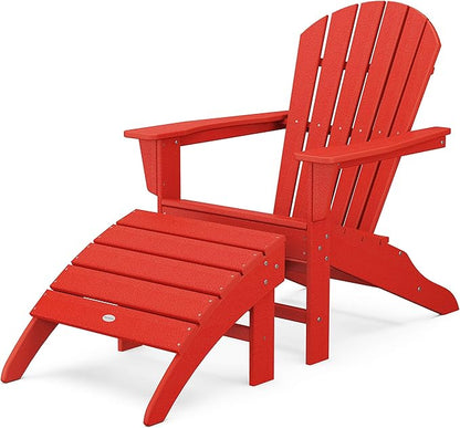 POLYWOOD South Beach 2-Piece Adirondack Chair Set with Ottoman