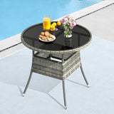 YITAHOME Outdoor Dining Table Round for 4 31.5" Patio Dining Table with Easy-to-Clean Glass Tabletop - Photo 8