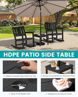 SERWALL HDPE Outdoor Rocking Chairs Set of 6, All Weather 4 Porch Rockers with 2 Side Tables - Photo 7