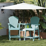 FOOWIN Tall Adirondack Chair Set of 2, All Weather HDPE Bar Height Adirondack Chair with Double Connecting Trays - Photo 2